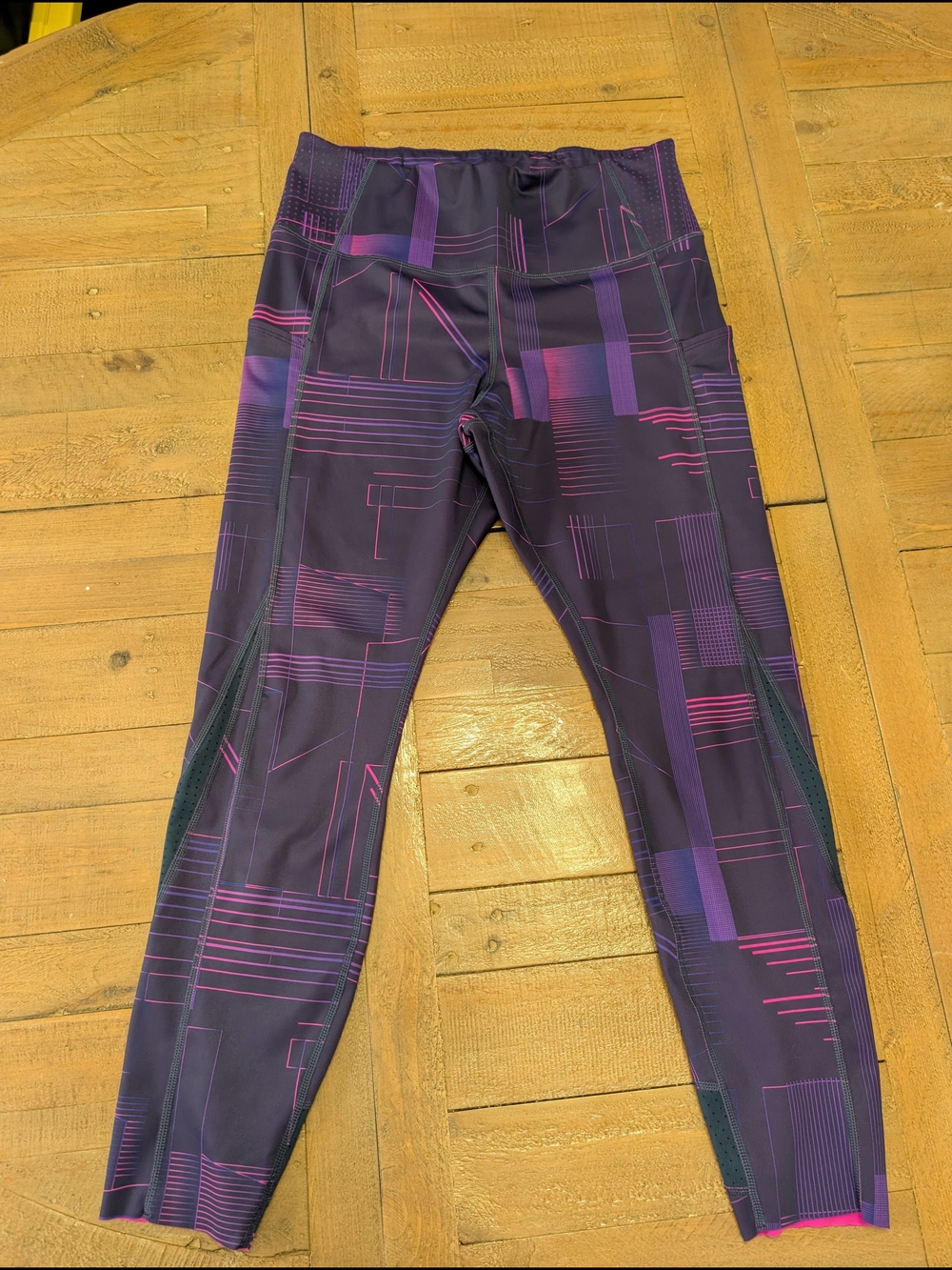 Brooks Purple & Pink Geometric Running Joggers